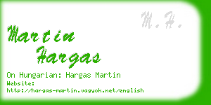 martin hargas business card